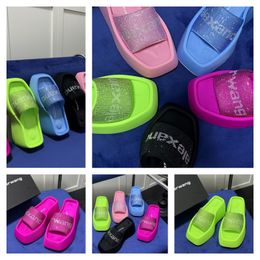 Designer Sandals Slippers Luxury Womens Velvet material rhinestone Velcro tape Soft Rooms GAI Slip-On Size 35-42 6cm-10cm Free shipping