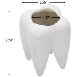 Tooth Shape Ceramic Pen Pencil Pot Holder Storage Container Desk Pens Stand Organiser Dentistry Dentist Gifts Clinic Decoration