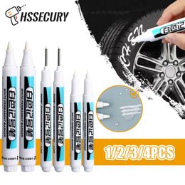 1-4Pcs Oily White Marker Pen Graffiti Pens Waterproof Permanent Gel Pencil Tyre Painting Notebook Tyre Tread Environmental Pen