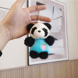 Cute Chinese Panda Keychain For Men Women Key Chain of Backpack Bag Car Pendant Plush Doll Key Ring Trinkets Gift
