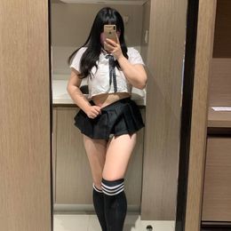 Plus Size School Girl Lingerie Outfit Schoolgirl Uniform JK Japanese Style Adult Sex Roleplay Game Costume Mini Skirt Exotic Set