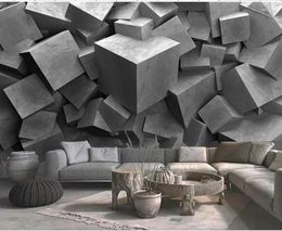 Wallpapers Customized Wallpaper For Walls 3D Cube Carving Background Wall Beautiful Scenery