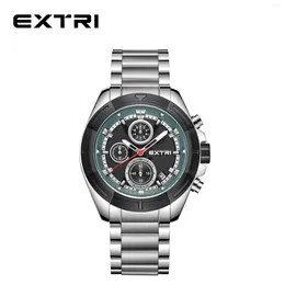 Wristwatches Extri 2024 Watches For Men Stainless Steel Real Multifunction Waterproof Classic Business Quartz Gift Box