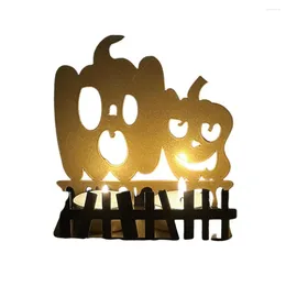 Candle Holders Stand Halloween Iron Pumpkin Lantern Holder Versatile Metal Craft Tealight Decor For Home Outdoor