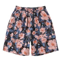 Summer Short Womnen Sweatpants Harajuku Hip Hop Flowers Full Print Casual Shorts Men Ins Loose Couple Hawaiian Beach 240411