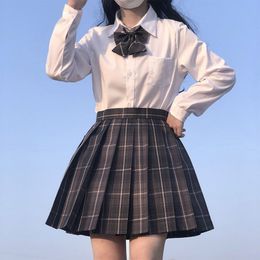 Girls School Jk Uniform Japanese Korean School Clothes Long Sleeve Sailor Seifuku Girl High Waist Pleated Skirt Cosplay Student