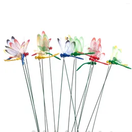 Party Decoration 24Pcs 3D Dragonfly Garden Decor Dragon Stakes Dragonflies Ornaments Patio