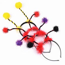 Kids Party Ant Bee Ladybug Antenna Headbands Insect Headband Birthday Animal Cosplay Hair Bands Hoop Christmas Halloween