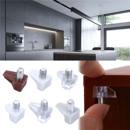 20Pcs Shelf Studs Pegs with Metal Pin Shelves Support Seperator Fixed Cabinet Cupboard Wooden Furniture Bracket Holder