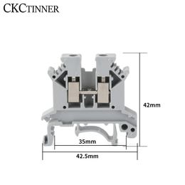 5PCS DIN Rail Terminal Block UK2.5B Screw Clamp Connector 800V 32A UK2.5N 2.5mm Square Universal Screw Connectors Terminal Block