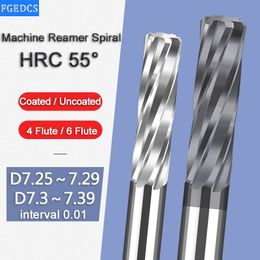 Carbide Machine Reamer Spiral 7.25 7.3 7.31 7.32 7.34 7.35 7.36 7.38 7.39 Metal Cutter 6 Flute CNC Chucking Reamer Cutting Tools