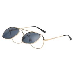 2020 trendy fashion sunglasses for men and women metal square designer frame flip up glasses unisex vintage eyewear uv4007995621
