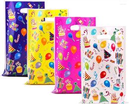 Gift Wrap 40pcs Birthday Decorate Candy Bag Handle Bags Snack Cookies Package Baby Shower Wedding Party Christmas Decor