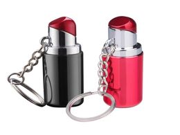 Mini Lipstick Shaped Women Lighter Creative Portable Key Chain Flame Butane Gas Cigarette Lighters for Collection3870087