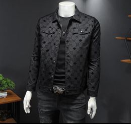 2021 autumn new men039s jacket Korean slim fit Lapel print European Station Youth jacket trendy men039s jacket2662478