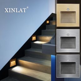 Recessed Sensor Wall Lamps Stair Led Light Nightlights Corridor Lighting Footlights for Ladder Staircase Kitchen Decor 220V
