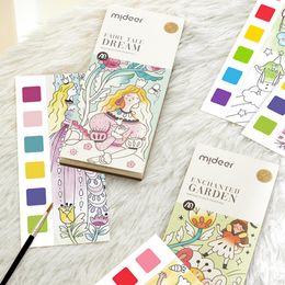 1 Set Useful Drawing Colouring Book Art Supplies Picture Book DIY Kids Water Colour Pigment Colouring Book Cultivate Interests