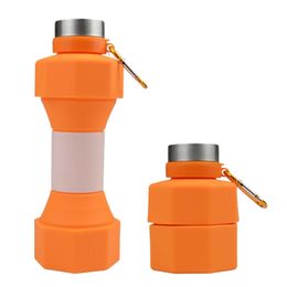 650ml Silicone Dumbbell Water Bottle Portable Water Filling Dumbbell Cup Large Capacity Leakproof Drinkware for Camping