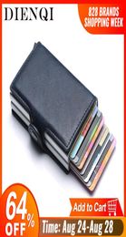 Rfid Blocking Protection Men id Credit Card Holder Wallet Leather Metal Aluminium Business Bank Card Case CreditCard Cardholder LJ22134667