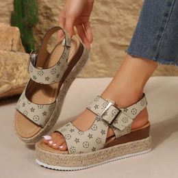 Summer Women Wedge Sandals Premium Orthopaedic Open Toe Vintage Leather Casual Female Platform Retro Shoes 240326