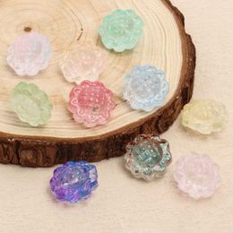 20pcs Sunflower Shape Lampwork Glass Bead Multicolor Clear Czech Crystal Beads for Jewellery Making DIY Charms Bracelets Accessory