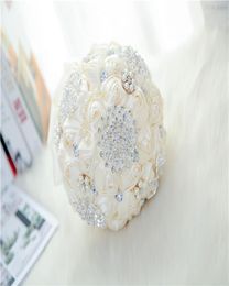 White Bridal Wedding Bouquet de mariage Pearls Bridesmaid Artificial Wedding Bouquets Flower Crystal buque de noiva 20205627702