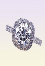 Solitaire Ring 100 Lab Engagement Ring 13 Round Brilliant Diamond Square Halo Ring Dream Wedding Band Band With Box 2211033209103