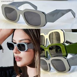 Sunglasses High quality designer 1 1 beach party oval framed sunglasses SPR17W irregular leg insets with personalized trend retro suitable for men and womenL2404