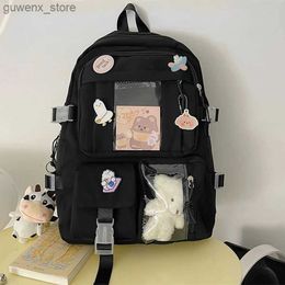 Backpacks Girl backpack cute student backpack teenage girl pocket girl laptop backpack Harajuku Y240411Y240417XK9Q