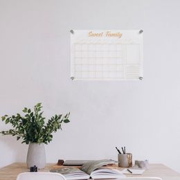 Weekly Planner Board Digital Wall Calendar Dry Erase Desk Calendar Fridge Magnetic Note Desktop Acrylic Clear Office
