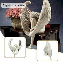 Angel Wing Figurine Modern 3D Embrace Angel Wings Sculpture Crafts 3D Angel Wing Statue Figurine Resin Artwork Craft Home Decor 240408