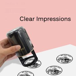 Custom Round 42mm Office Self-Inking Personalised Stamp Create Your Own Stamp with Your image, Text, Logo, Drawing