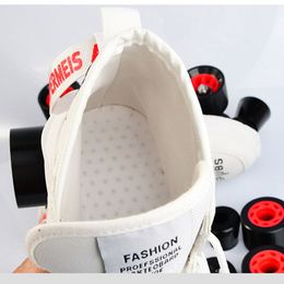 High Grade Quad Skates Unisex Roller Skates Canvas Double Line Skates Adult Kid Two line Skating Shoes Patines Skates