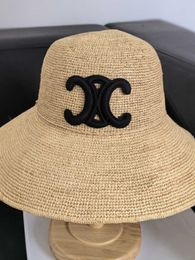 CELIES Sun hat High end Triumphal Arch handmade crochet Lafite grass sunshade 10cm in summer large brim to cover face sunscreen straw for women