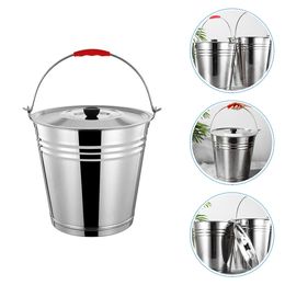 Bucket Ash Fireplace Charcoal Metal Can Pail Fire Lidice Bbqchampagne Bin Steel Grease Drip Buckets Tin Holder Grill Stainless