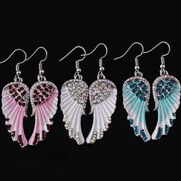 Angel Wings Feather Dangle Crystal Earrings Antique Elegant For Women Female Jewellery 2022 New Custom Jewellery