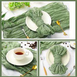 10PC Sage Green Napkins 50X50cm Cheesecloth Gauze Cloth Boho Wedding Decorations Christmas Birthday Party Banquet Table Supplies