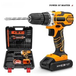 21V 168V Brushless Impact Drill Cordless Highpower Electric Lithium Battery Dual Speed Screwdriver Power Tool 240407