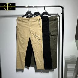 High Quality Cargo Pants Men Women Slim Fit Side Patch Embroidery Straight Zip Pockets Trousers 240411