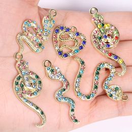 10Pcs 42*17mm Animal Snake Pendant Necklace Bracelet Handmade DIY Accessories Keychain Charm for Jewellery Making Craft Supplies