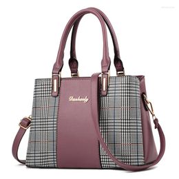 Shoulder Bags 2024 Ladies Office Handbag Fashion Bag Houndstooth Stitching Womens Messenger Wild Female Purses