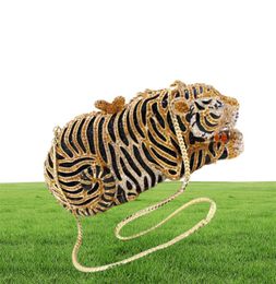 Evening Bags Animal Tiger Shape Design Luxury Crystal Diamond Bag For Women 20213122735