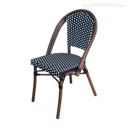 Custom French Style Outdoor Chair Cafe Dining Chair Balcony Table And Chair Vintage Rattan Chair Nordic Leisure Rattan Chair