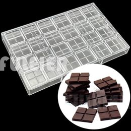 24 Holes Square Candy Bar Chocolate Molds Polycarbonate Bakeware Cake Pastry Confectionery Tool Makerbaking Mould 240328