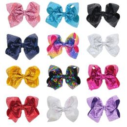 8 Inch Hair Bows Jojo Bows With Clip For Baby Children Large Sequin Bow Unicorn hair Bow children's hair accessory