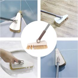 Floor Scrub Brush Cleaning Long Handle Kitchen Bathroom Gap Tools Removable Toilet Rotating Mop Bristles for Tile Ceramic Brush