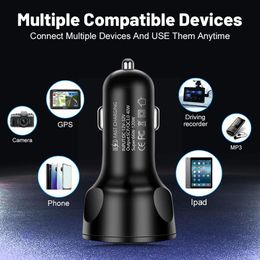 New 4 Ports USB Car Charger Fast Charging PD Quick Charge 3.0 USB C 66W Car Phone Charger Adapter For iPhone Samsung Z5L7