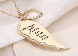 Pendant Necklaces Fashion Women Long Chain Wing Heart Necklace Simple Choker Jewelry Gift8113057