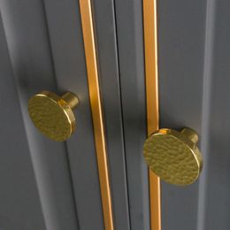 Patterned Brass Single Hole Furniture Handles Knobs Light Luxury Round Gold Handle Wardrobe Dresser drawer Cabinet Knob