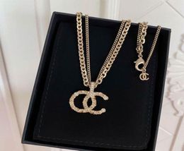 C family floating carved letter necklace plated with 18K Gold Xiaoxiang double layer Necklace xianggrandma clavicle chain can be e9503313